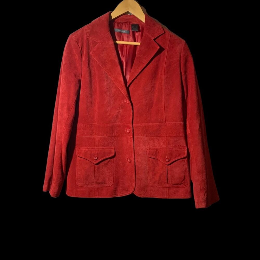 Liz Claiborne 100% Suede Button Up Jacket Coat sz L - Picture 6 of 9